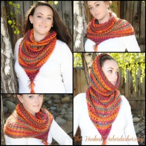 Wimple Hood Bandanna Cowl #crochet pattern