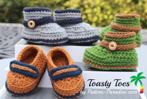 Toasty Toes Booties and Loafers - this #crochet pattern is too cute and makes a ton of styles!