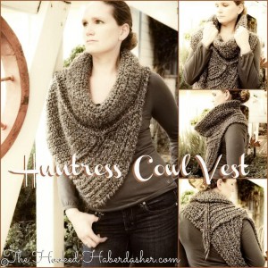 Huntress Morgal Cowl Cross-Body Vest #crochet pattern - today's deal on Crochet Envy!