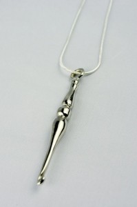 Furls Fiberarts Hand Casted Pure Pewter Crochet Hook Pendants - beautiful and affordable works of wearable art! These make great gifts!