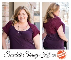 Scarlett Shrug - Kit with yarn and pattern for 8 sizes on Craftsy!