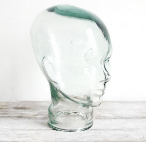 Finding a ready and willing model for your crochet creations can be difficult - but a recycled glass head is the perfect option! No more dinged up, scruffy foam - this head is sturdy, sleek, and blends into the background while focusing all eyes on your work.