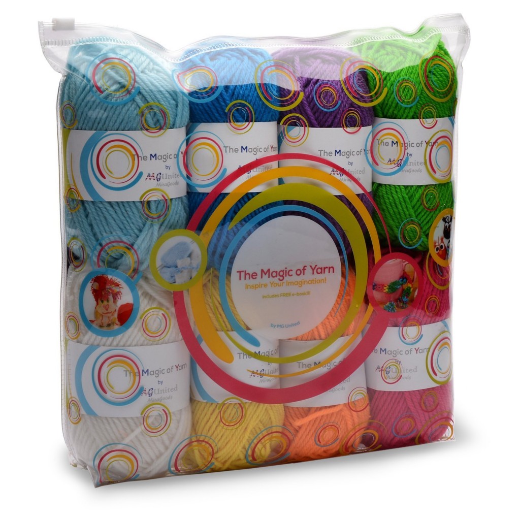 Premium Yarn Pack - 8x30g Acrylic Rainbow Colour Yarn Skeins