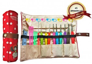 Crochet without pain, hand fatigue, or irritation with these comfortable rubber grip handles! Hooks and more in a super cute case at a GREAT price!