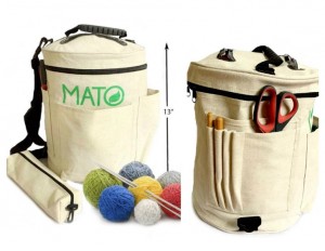 Mato Eco-Friendly Natural Canvas Yarn Storage Organizer Bin Bag