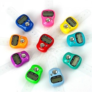 Krismile®10 Pcs Case Resettable 5 Digit LCD Electronic Finger Counter Hand Tally - perfect for counting sts and rows!