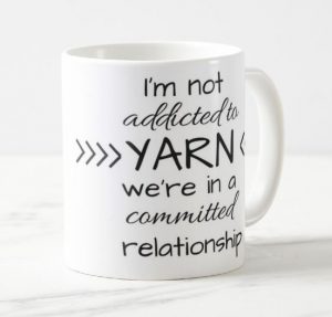 Set the record straight with this Yarn Addict Mug!