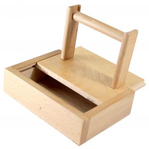 Make working from the outside of the ball of yarn easier with this wooden spinner - with built in storage!