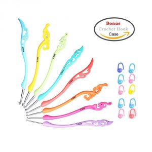 Retro Crochet Hooks Set with Ergonomic Grip Handle