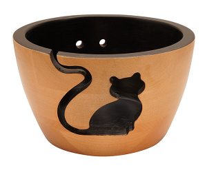 Orchid & Ivy Kitty Cat Wooden Yarn Bowl - Unbreakable!