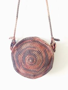 Round Crochet Spiral Purse Boho Circle Bag