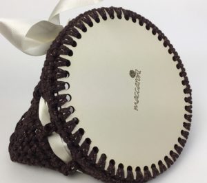 Wood Crochet-Friendly Basket Base with yarn