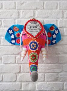 Faux Taxidermy Crochet Elephant