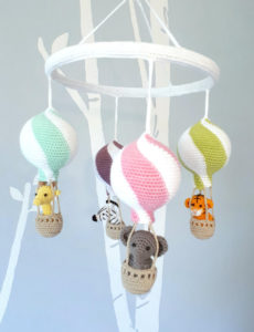Hot air balloon baby mobile
