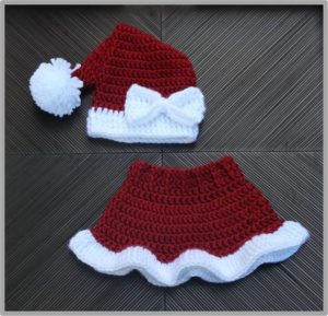 Mrs. Claus Santa Hat-Skirt