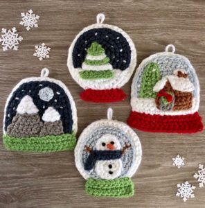 Crochet Christmas Snowglobe Ornaments