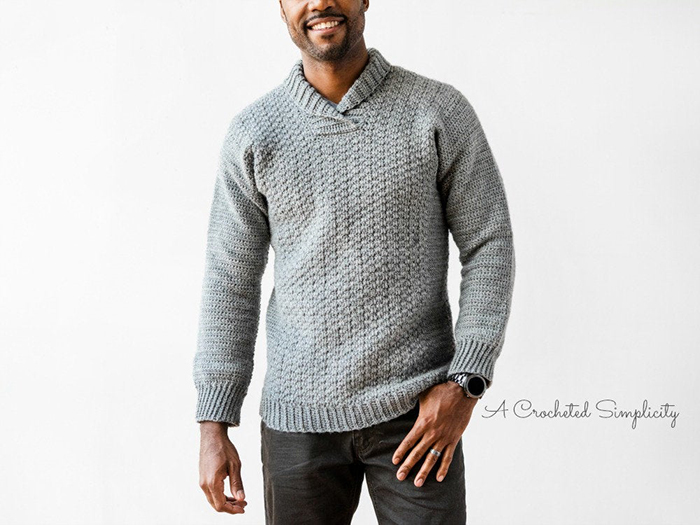 WULF Mens Crochet Pullover