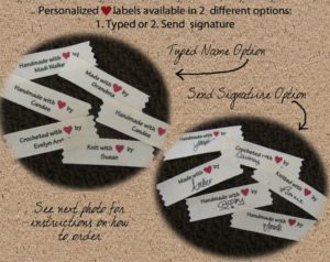Personalized signature sew in labels