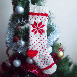 fair isle crochet stocking