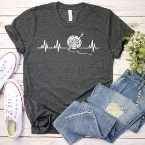 crochet heartbeat tshirt