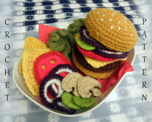 Hamburger Play Food Crochet Pattern