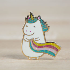 Sparkles the Crocheting Unicorn Enamel Pin