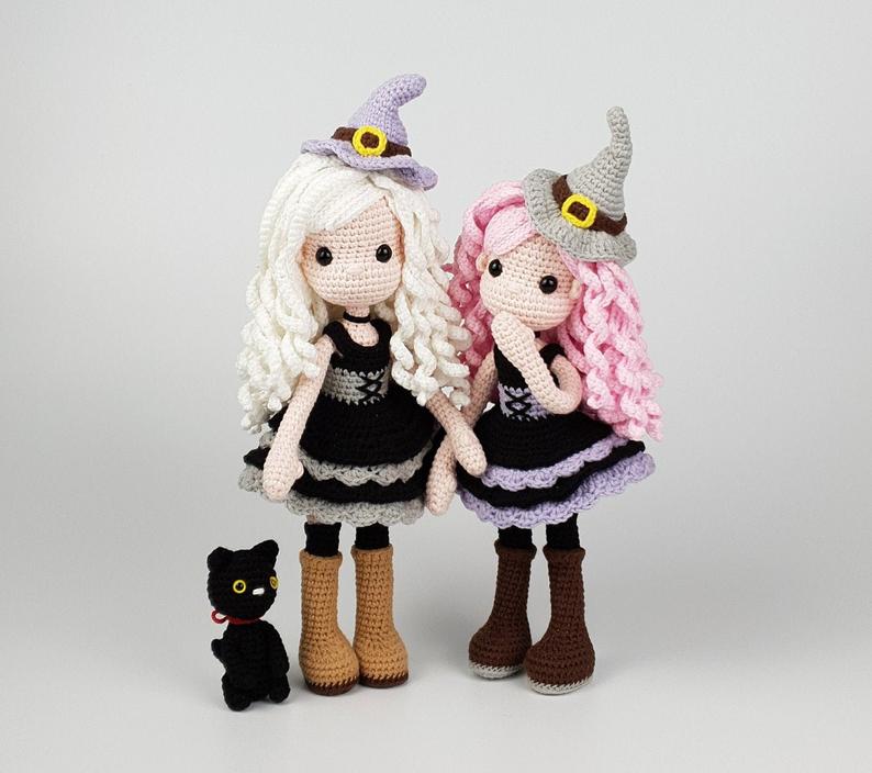 Amigurumi Witch and Cat