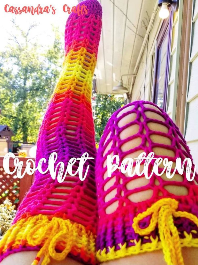 Crochet Thigh High Socks