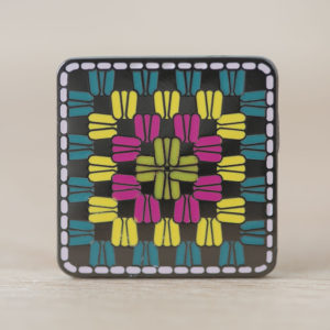 Crochet Granny Square Enamel Pin
