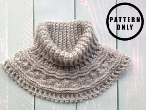 Grey Sea Waves Crochet Neck Warmer