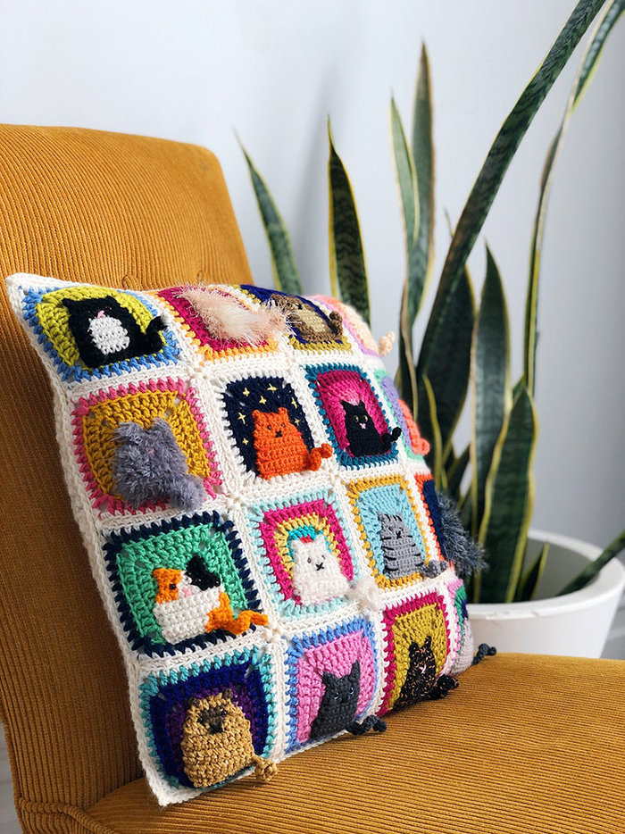 Many Cats Square - Crochet Pattern
