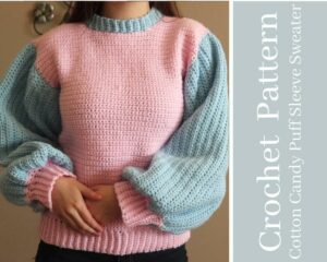 Cotton Candy Puff Sleeve Sweater