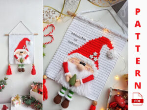 Gnome the Santa Crochet Wall Hanging Pattern