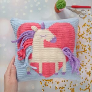 Crochet Unicorn Pillow