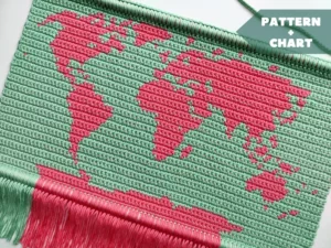 World Map Wall Hanging Crochet Pattern