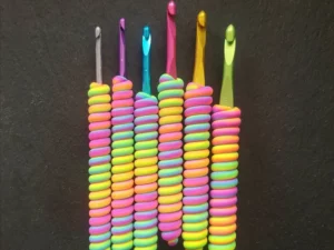 Twisted Neon Rainbow Spiral Crochet Hook