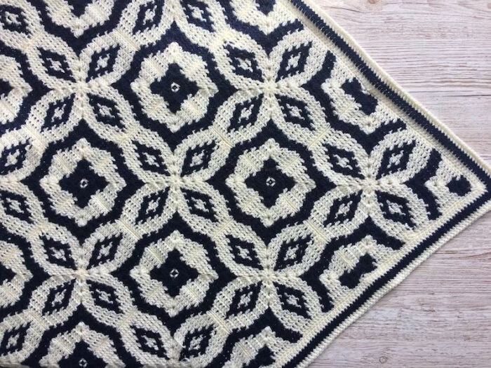 Midnight Diamond Blanket Crochet