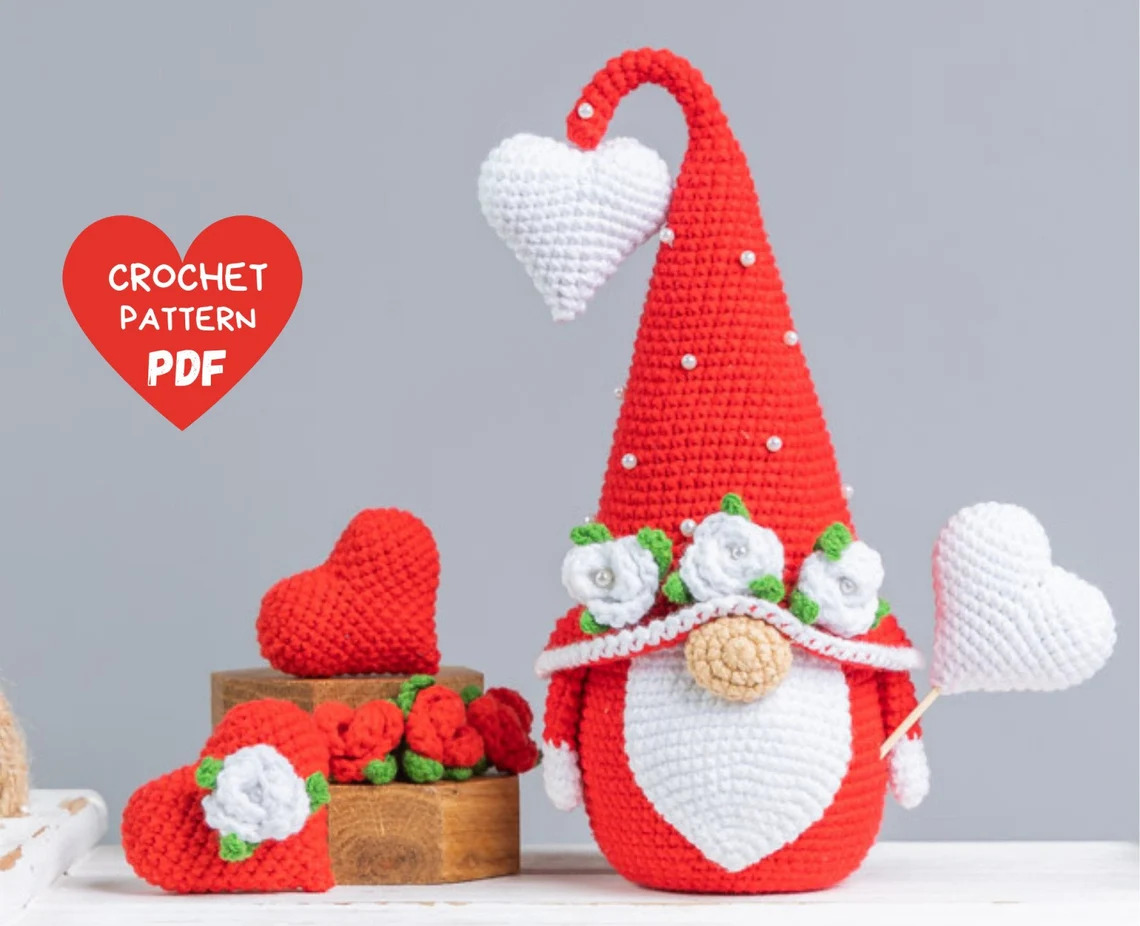 Crochet Valentine Gnome Pattern by Mufficorn crochet envy