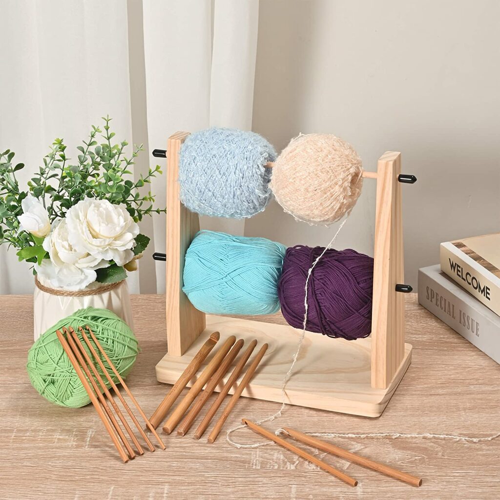 Wooden Crochet Yarn Holder