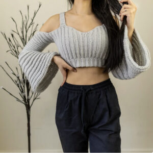Bell Sleeve Crop Top