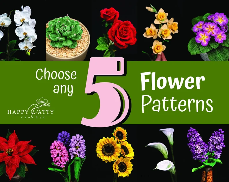 Pick Any 5 Flower Patterns