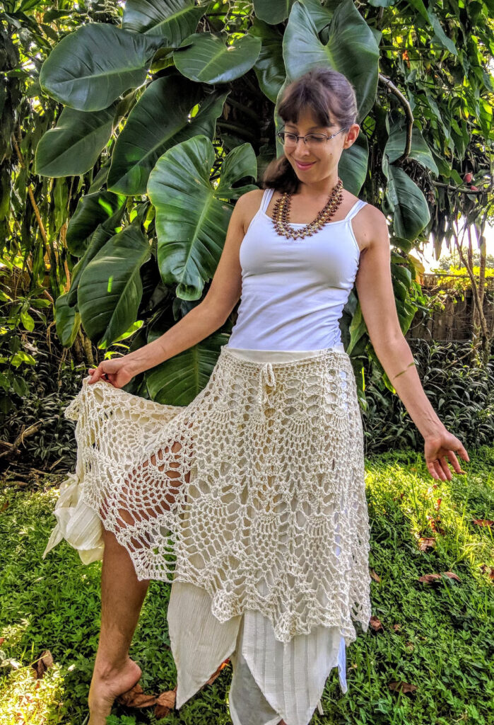 Pineapple Lace Drawstring Skirt by Earth Tricks 1 Pineapple Lace Drawstring Skirt