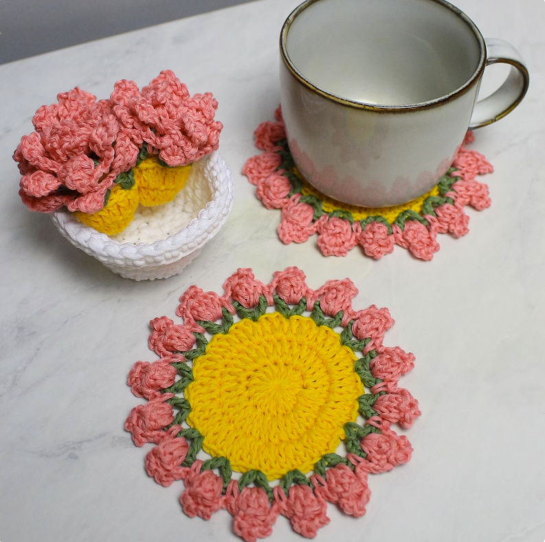Surprise Flower Pot Coaster Set