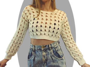 Woodland Women Crochet Sweater Pattern Crop Top