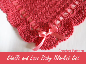 Shells and Lace Baby Blanket Set