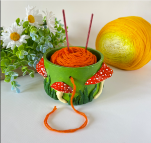 Amanita Mushroom Yarn Bowl