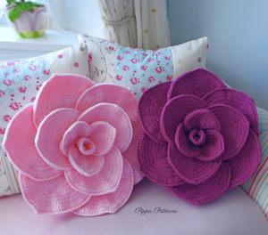 Crochet Rose Cushion Pattern