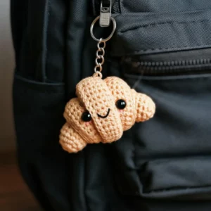 Croissant Keychain Crochet Pattern