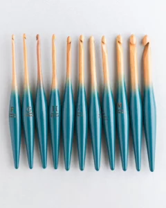 Limited Edition Teal Ombre Streamline Wood Crochet Hooks