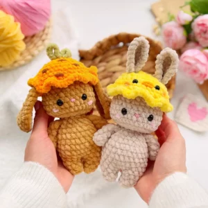 Crochet Bunnies in Easter Hats 09